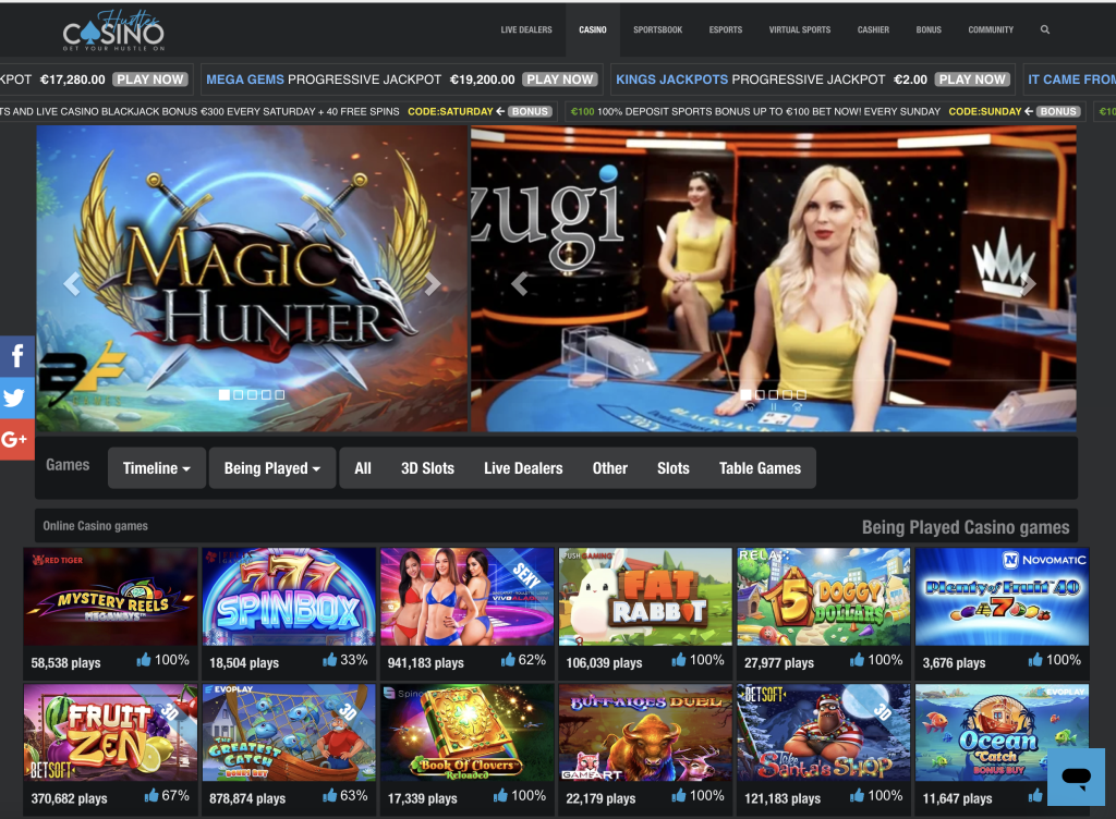 Hustles Casino Website