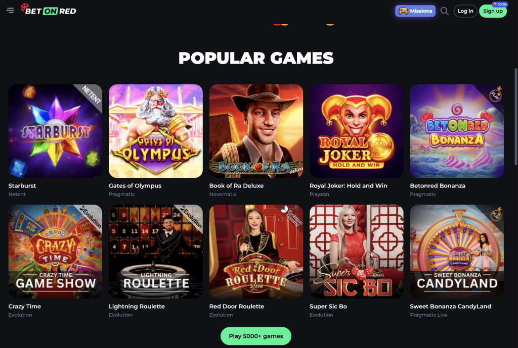 Bet On Red Casino Website