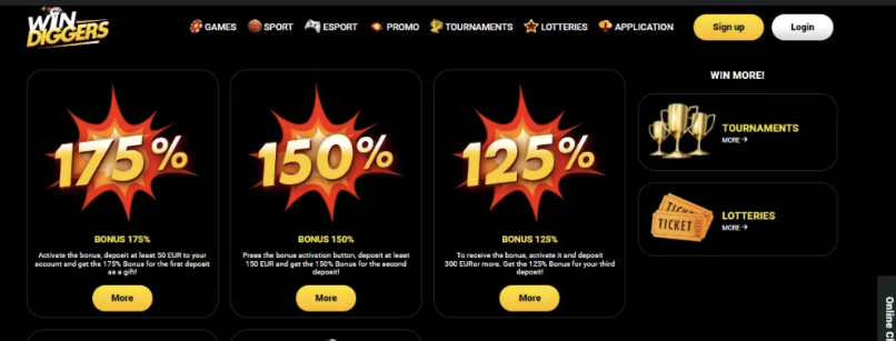 Win Diggers Casino Website