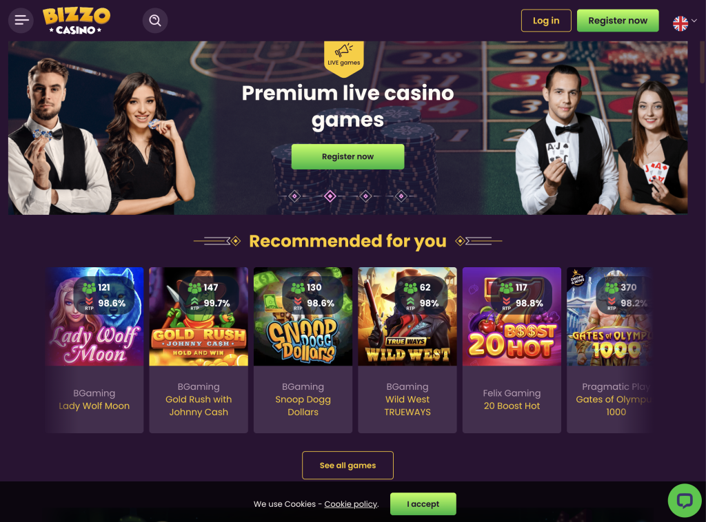 Bizzo Casino Website