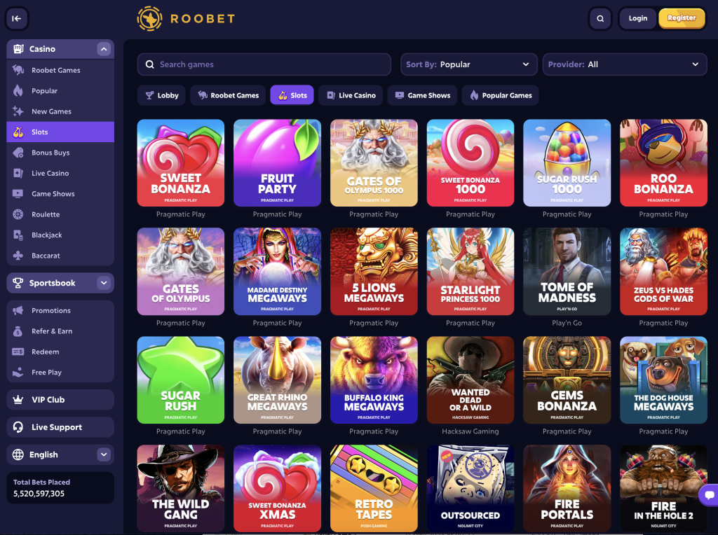 Roobet Casino Website