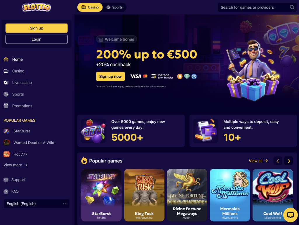 Slottio Casino Website