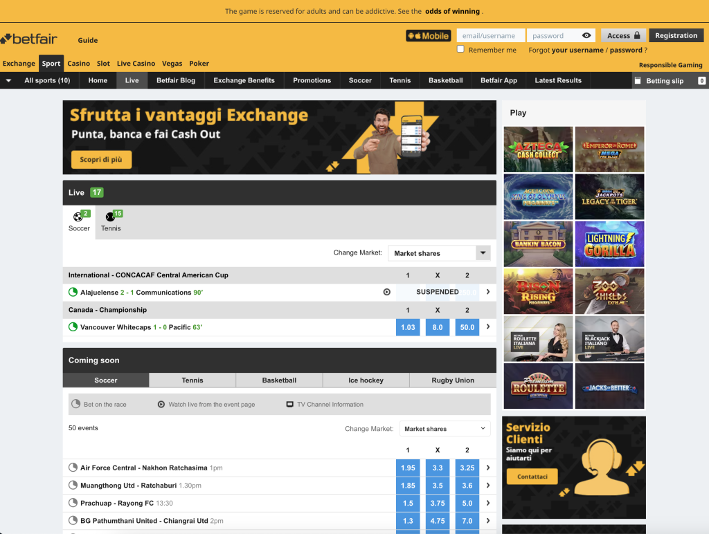 Betfair Casino Website