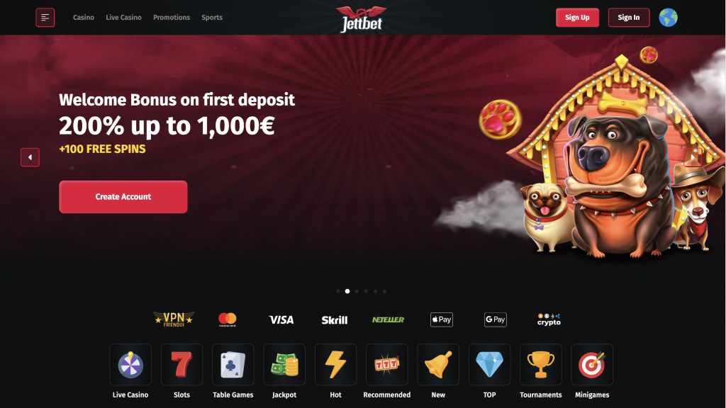 Jettbet Casino Website