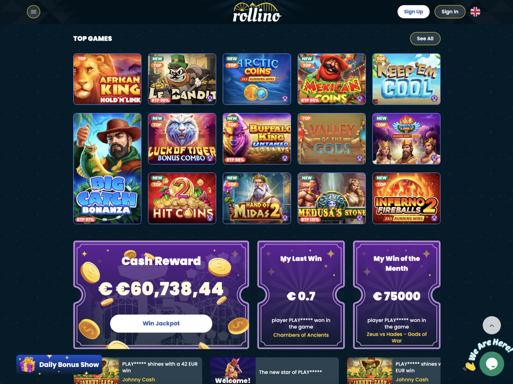 Rollino Casino Website